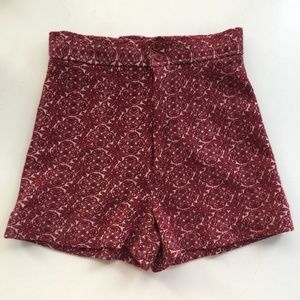 Vintage High Waist Boho Shorts Tapestry Pattern XS